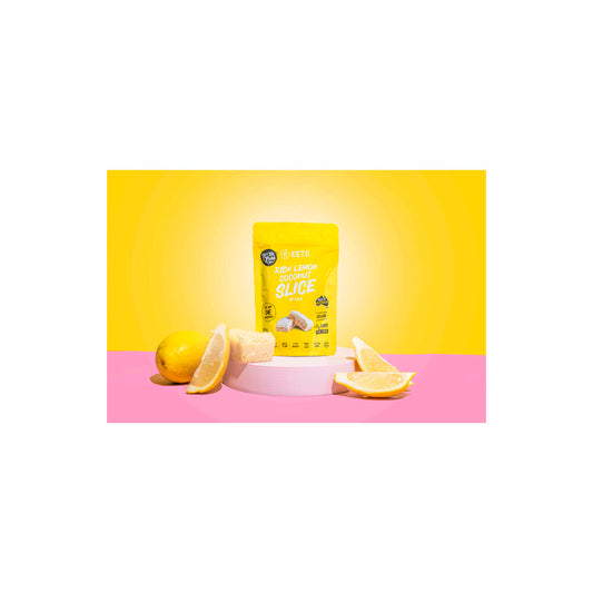 Get Ya Yum On 60 Sec Keto Rich Lemon Coconut Slice (no Bake) - 60g