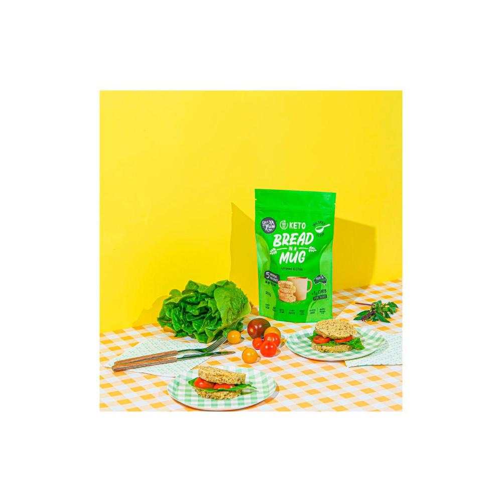 Get Ya Yum On 90 Sec Keto Bread In A Mug Mix - 5xMug Serves - Linseed Chia - 250g