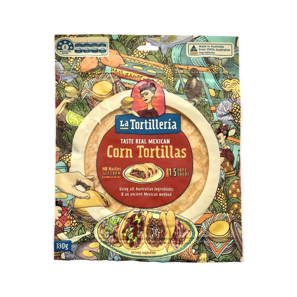 La Tortilleria Corn Tortillas 15 Pack - 330g