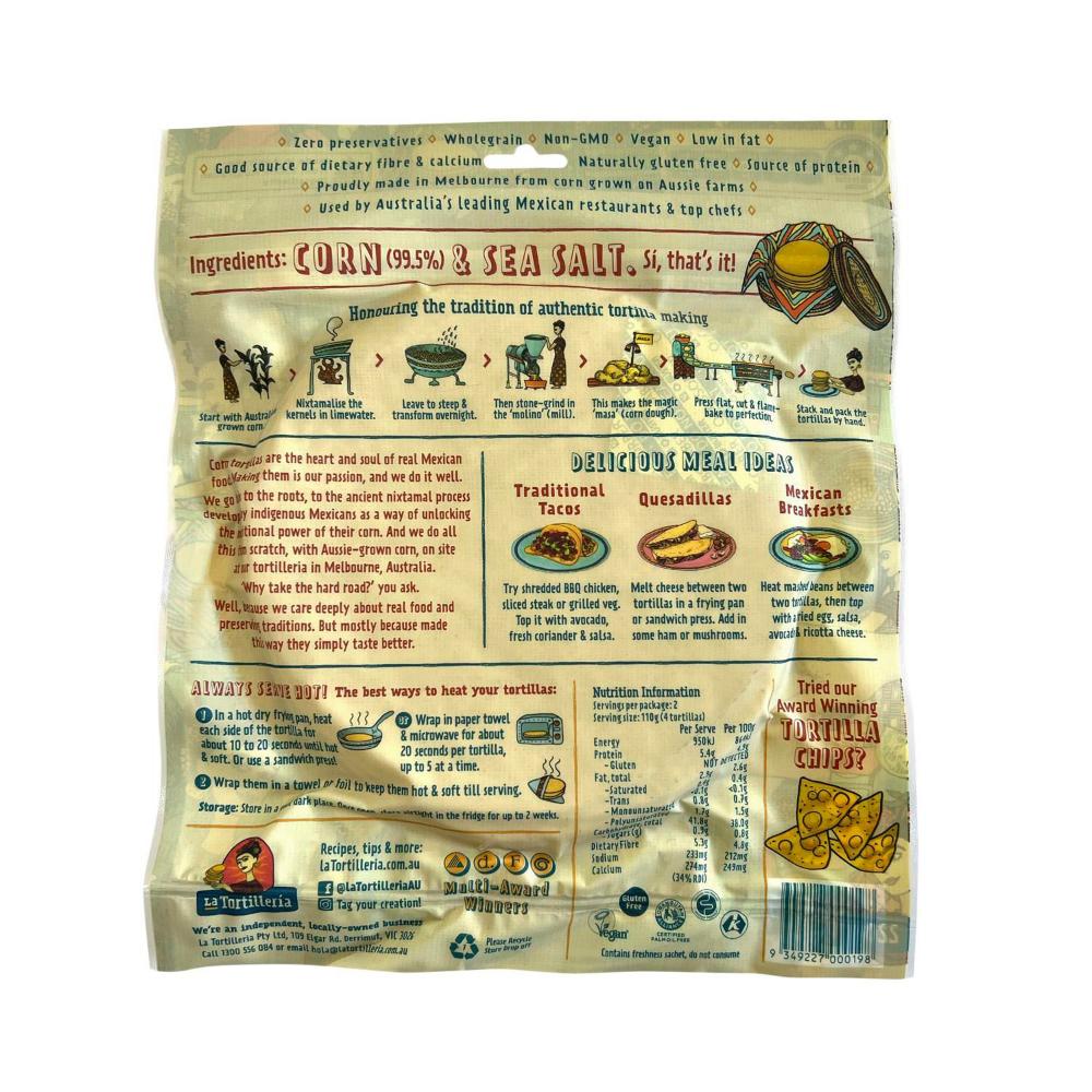 La Tortilleria Corn Tortillas 15 Pack - 330g