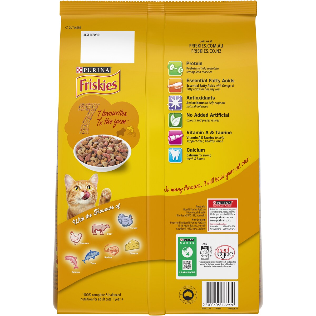 Friskies Adult 7 Dry Cat Food Adult Cat Food 2.5kg