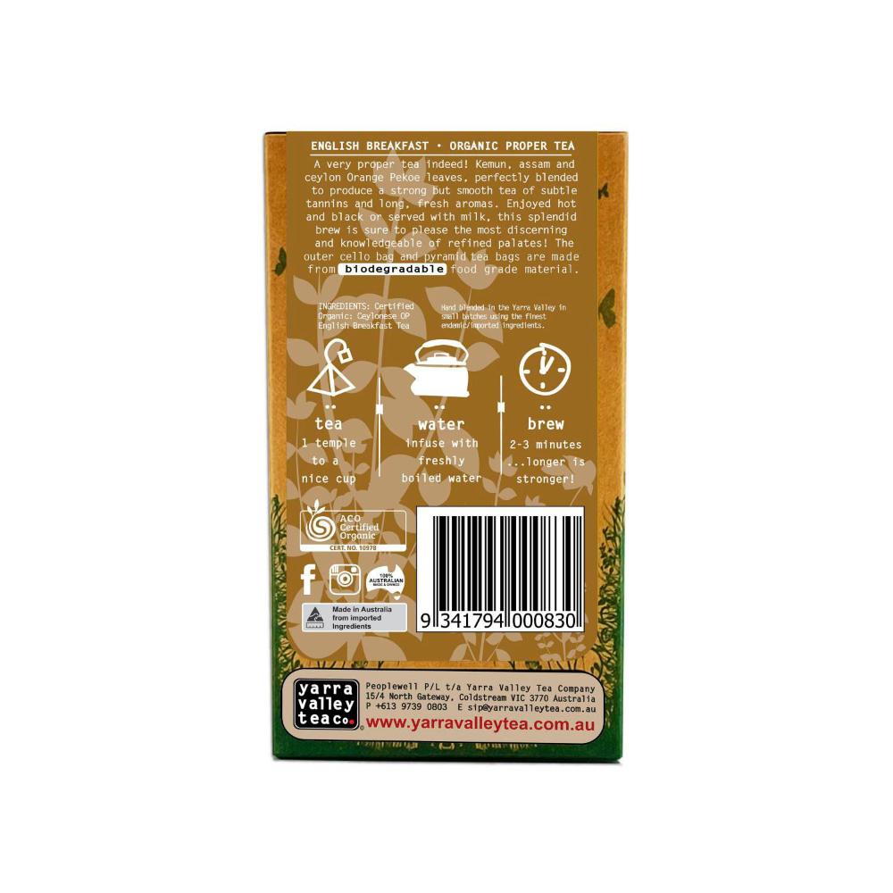 Yarra Valley English Brekky Organic Tea - 15 Pack