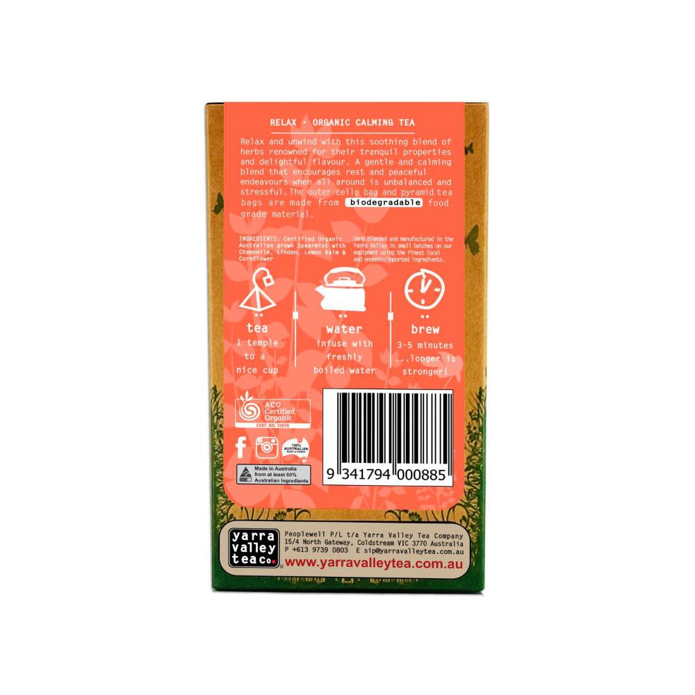 Yarra Valley Relax Organic Tea - 15 Pack