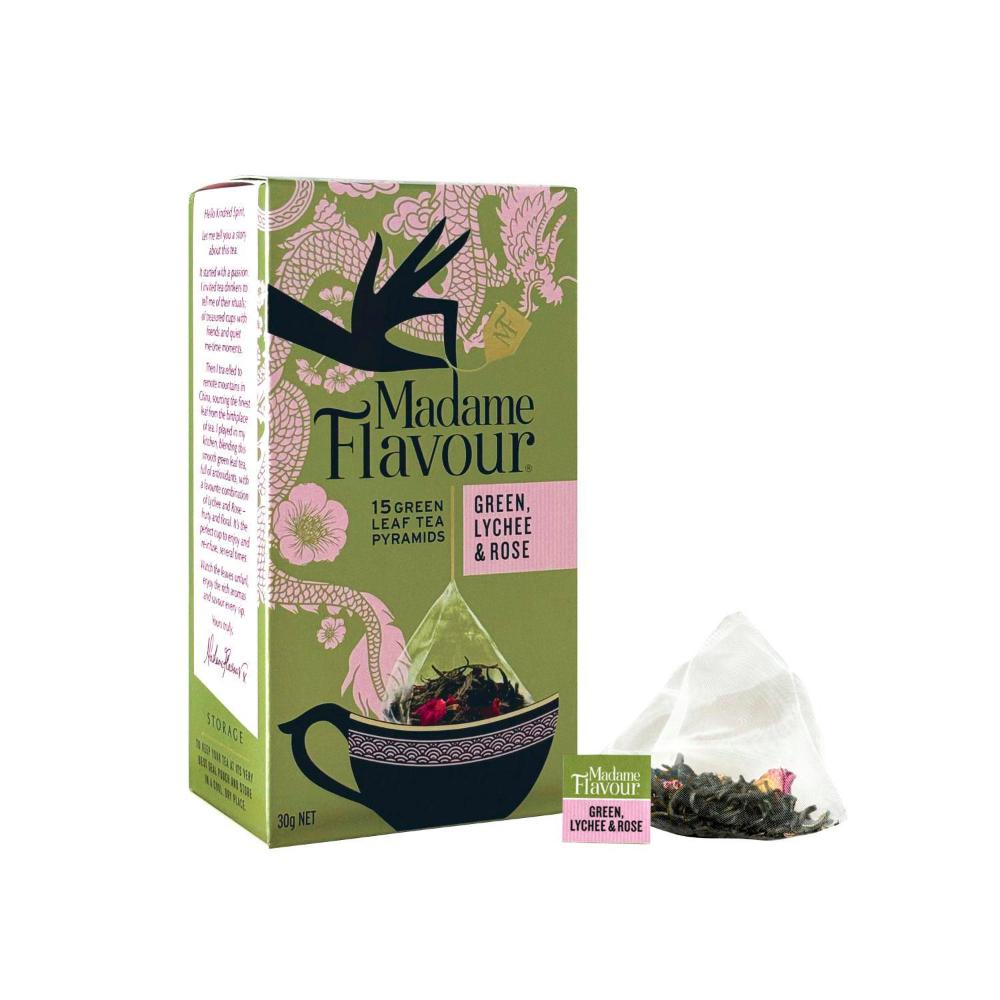 Madame Flavour Green Lychee Rose Pyramids - 15 pack