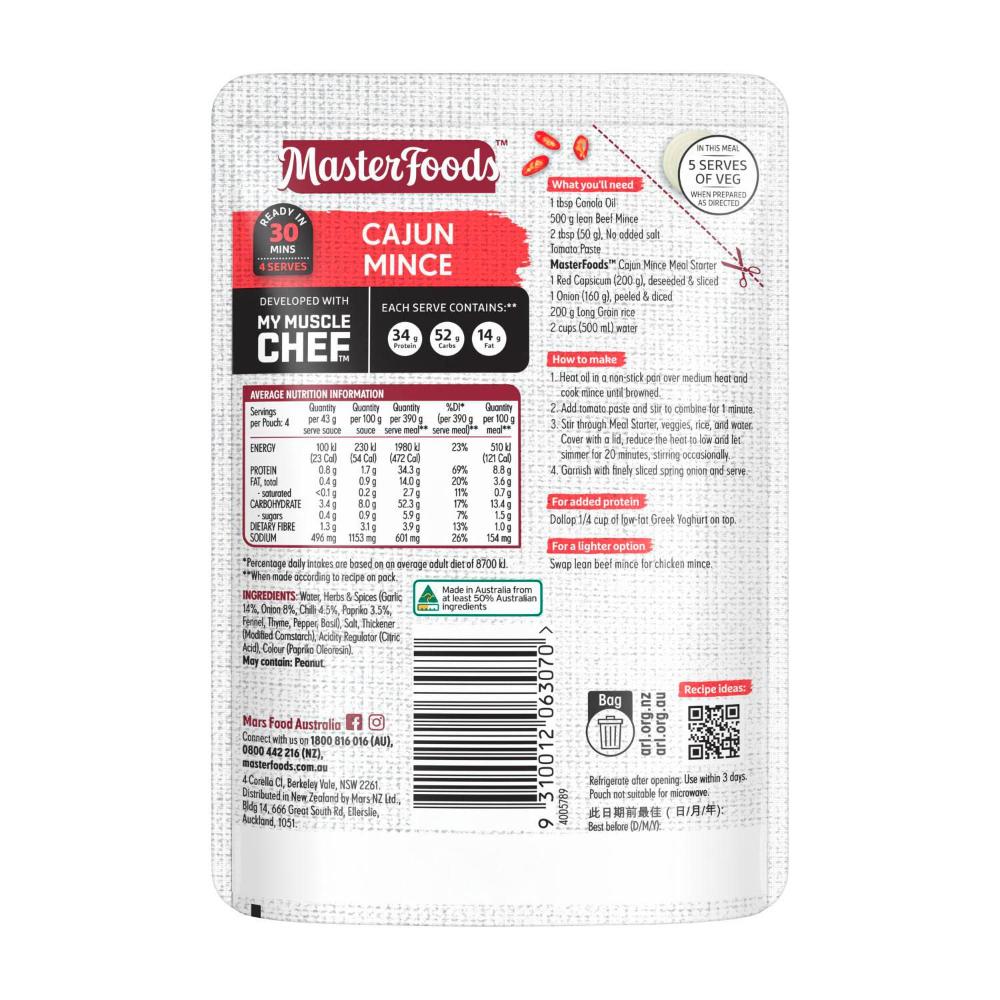 Masterfoods My Muse Chef Cajun Mince Recipe Base - 175g