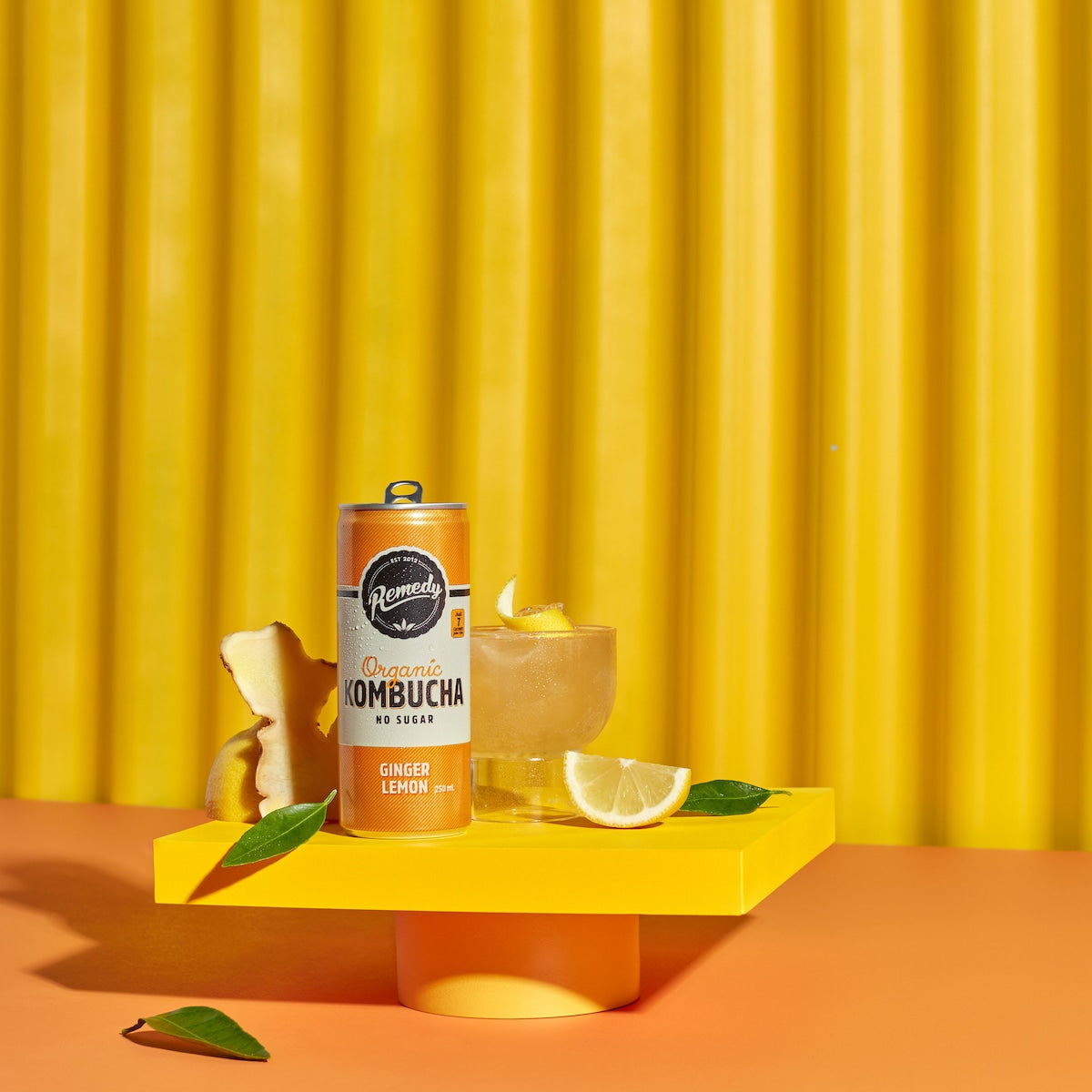Remedy Lemon Ginger Kombucha 250ml X 4 Pack