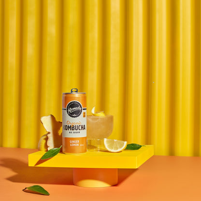 Remedy Lemon Ginger Kombucha 250ml X 4 Pack
