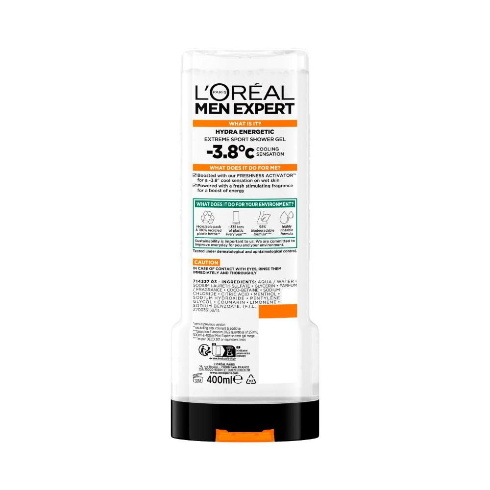 L'Oreal Paris Men Expert Shower Gel Hydra Energetic Extreme Sport - 400mL