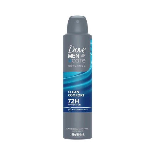 Dove Men Deodorant Advanced 72hr Aerosol Clean Comfort - 250mL