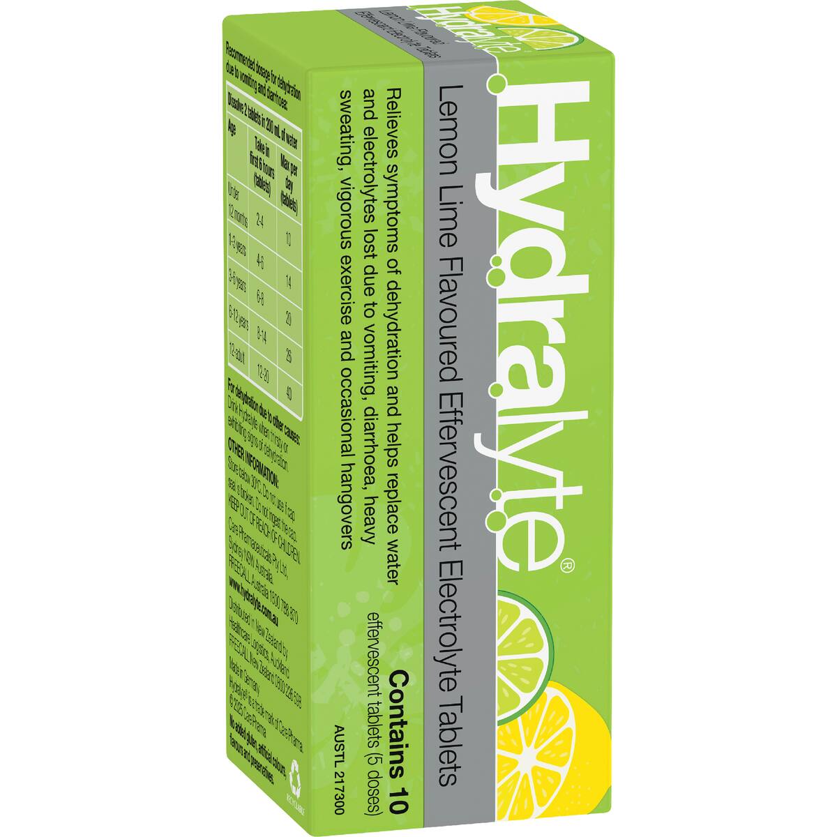 Hydralyte Lemon Lime Effervescent Tablets 10 Pack