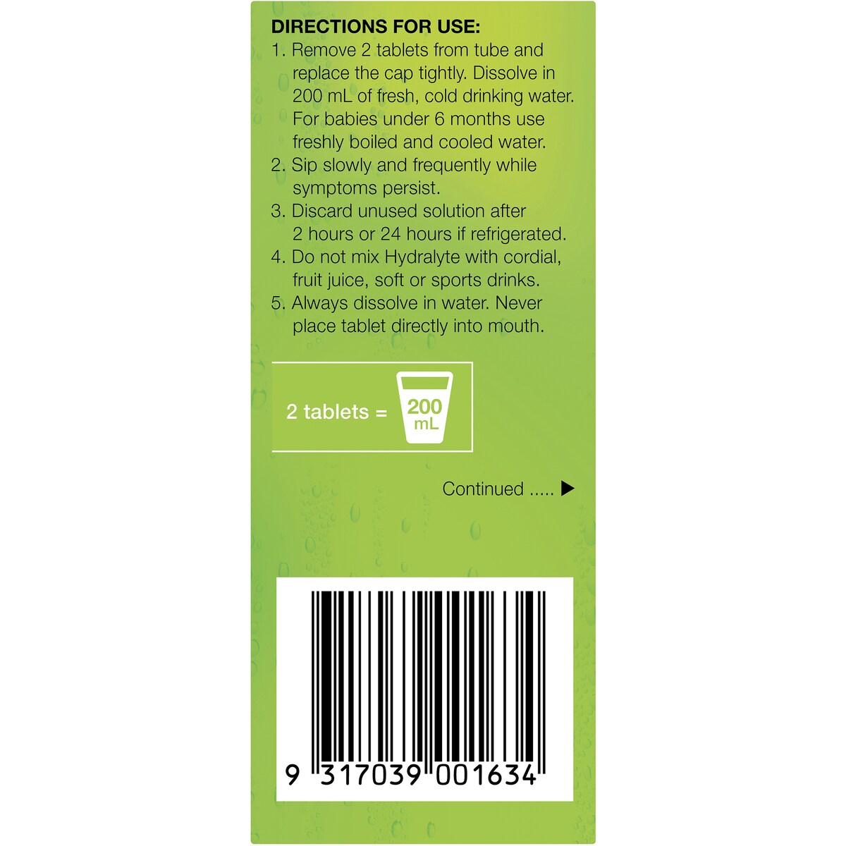 Hydralyte Lemon Lime Effervescent Tablets 10 pack