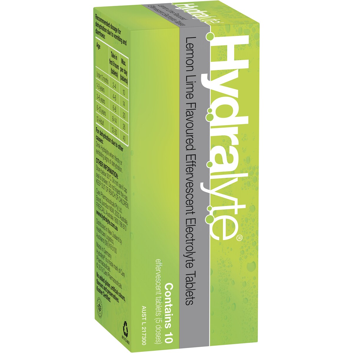 Hydralyte Lemon Lime Effervescent Tablets 10 pack