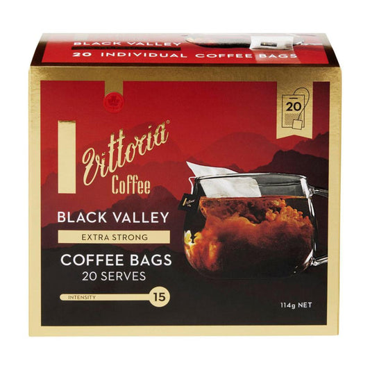 Vittoria Black Valley Blend Coffee Bag - 20 Pack