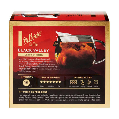 Vittoria Black Valley Blend Coffee Bag - 20 Pack