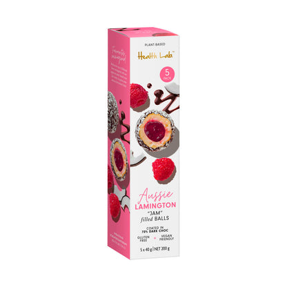 Health Lab Aussie Lamington Raspberry Jam Filled Balls 5x40g - 200g