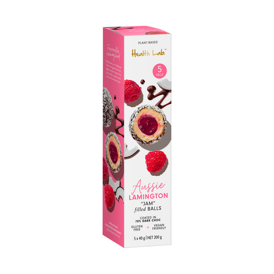 Health Lab Aussie Lamington Raspberry Jam Filled Balls 5x40g - 200g