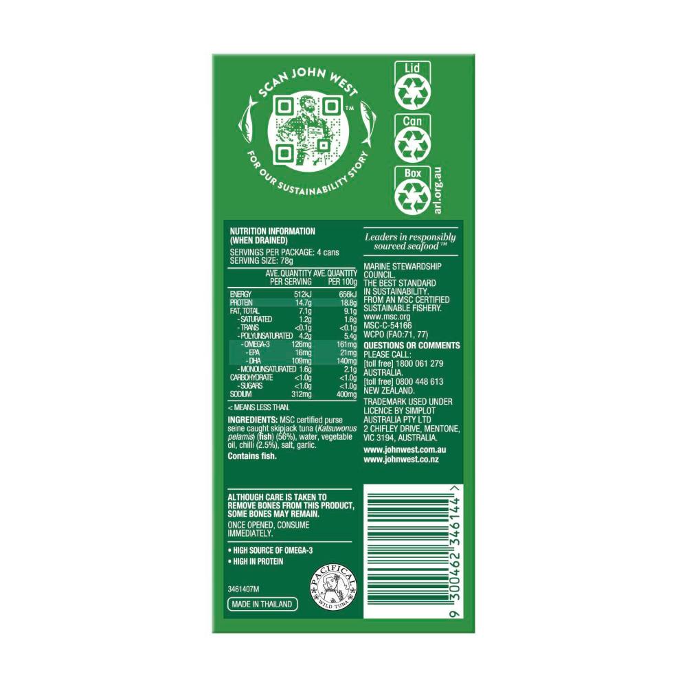 John West Tuna Chilli Multipack 4x95g - 380g