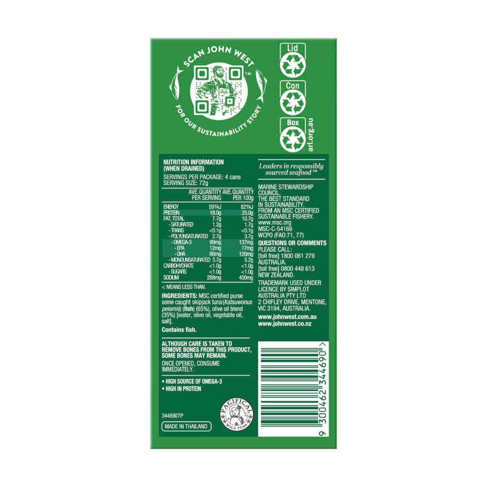 John West Tempters Tuna Multipack Olive Oil Blend 4x95g - 380g