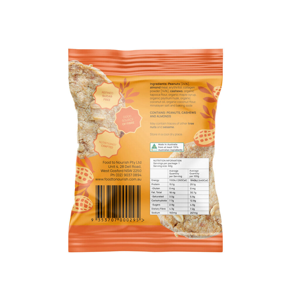Food To Nourish Protein Cookie Peanut Crunch - 60g