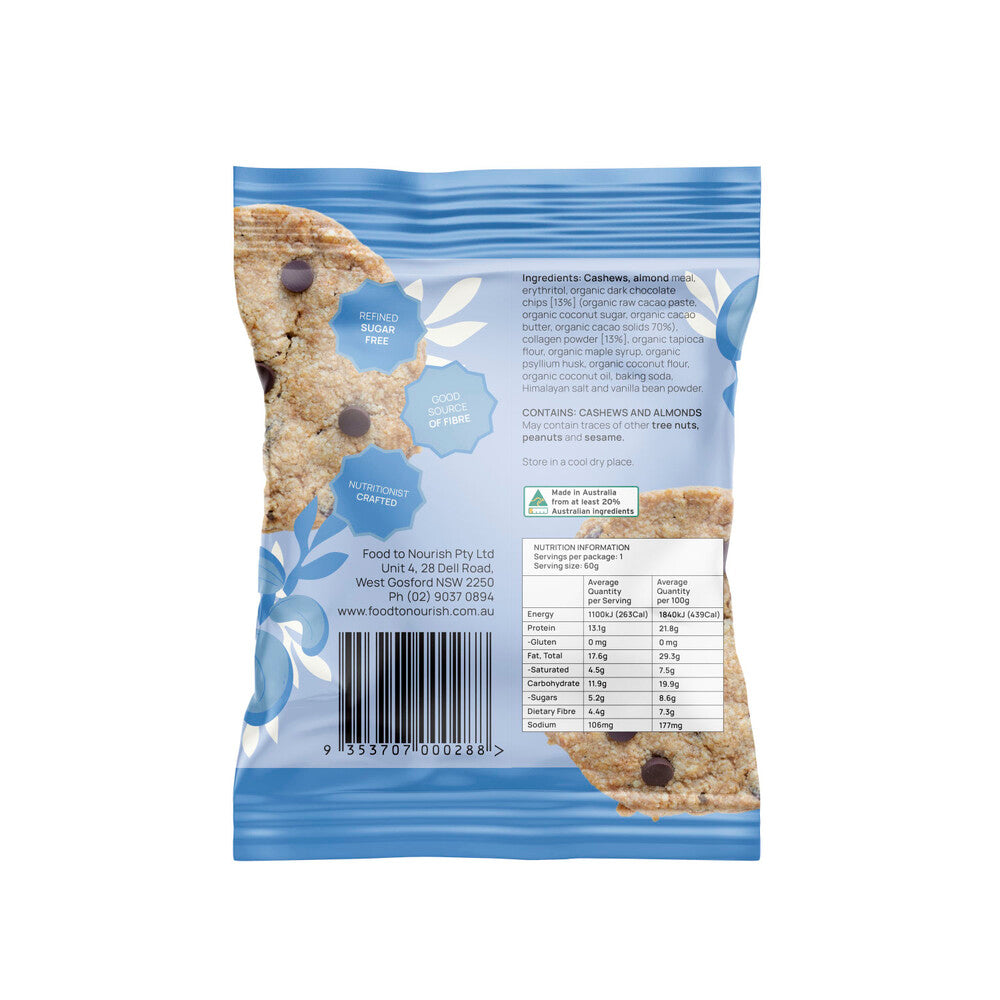 Food To Nourish Protein Cookie Choc Chip - 60g