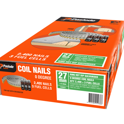 Paslode Impulse Coil Nails - 27mm - 2400 Pack