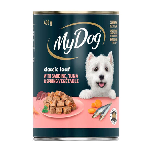 My Dog assic Loaf With Sardine Tuna & Spring Vegetables Can Wet Dog Food - 400g