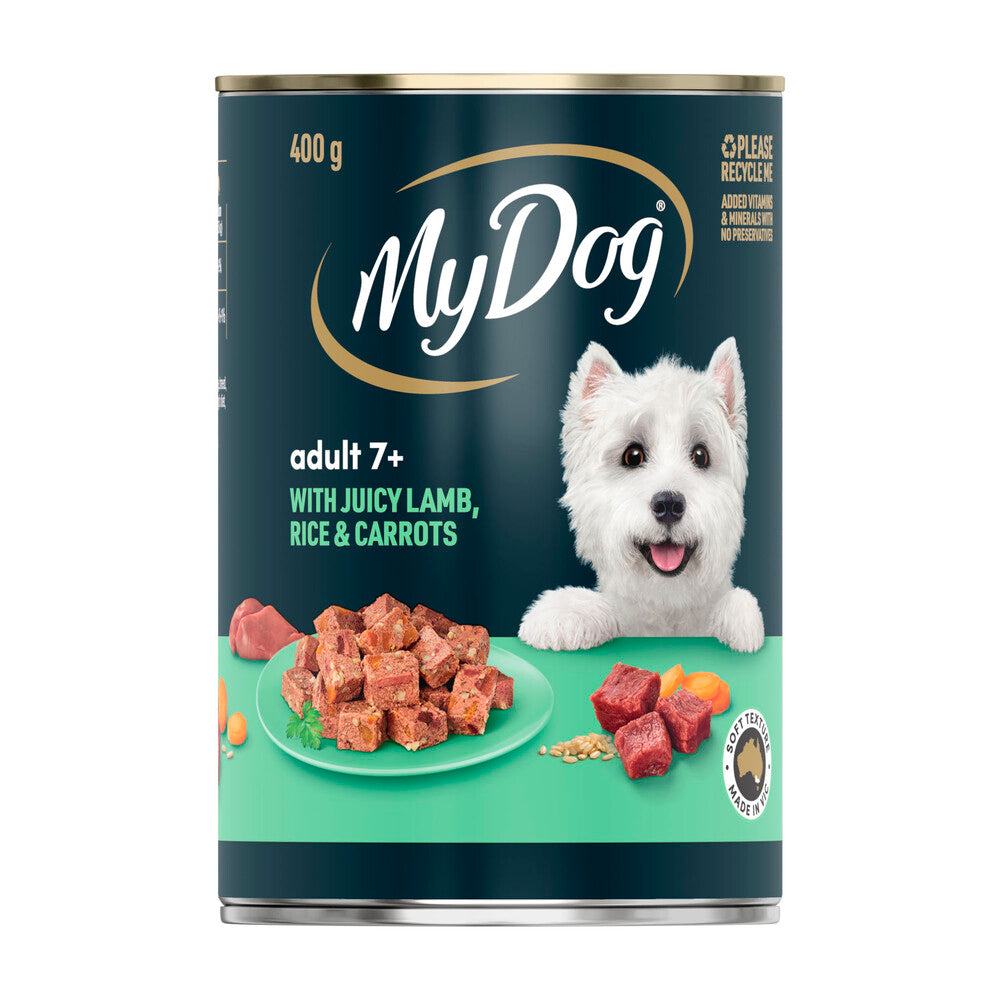 My Dog Adult 7+ With Juicy Lamb Rice & Carrots Can Wet Dog Food - 400g