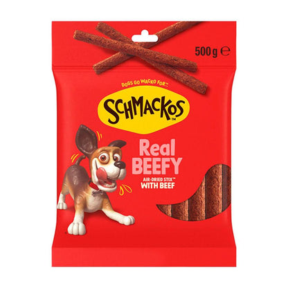 Schmackos Stix Dog Treats Beef Bag - 500g