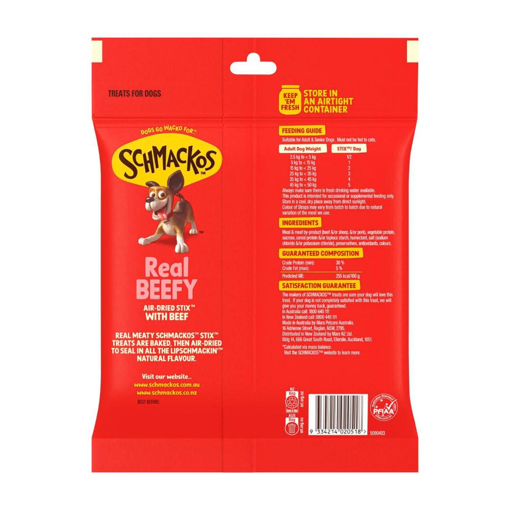 Schmackos Stix Dog Treats Beef Bag - 500g