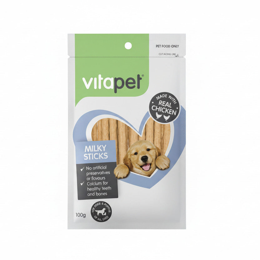 Vitapet Jerhigh Milky Sticks Puppy Dog Treats - 100g