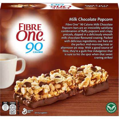 Fibre One 90 Calorie Milk Chocolate Popcorn Bars 21g X 5 Pack