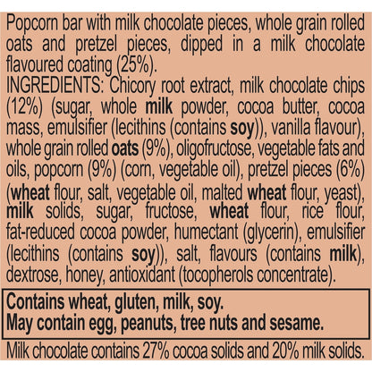 Fibre One 90 Calorie Milk Chocolate Popcorn Bars 21g X 5 Pack