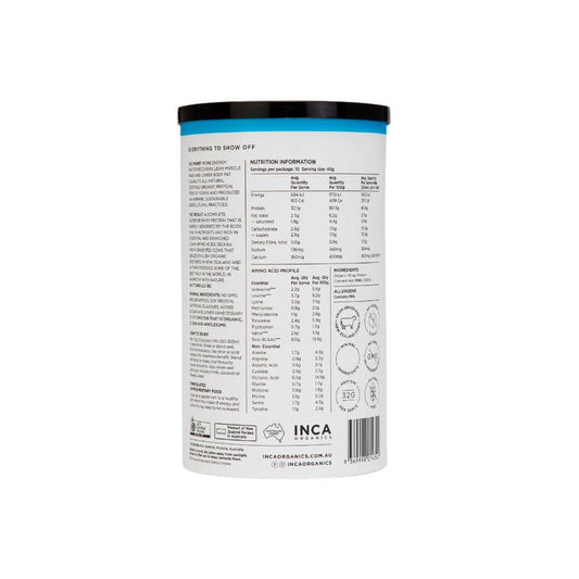 INCA Organics Organic Whey Natural Protein Powder - Unflavoured - 400g