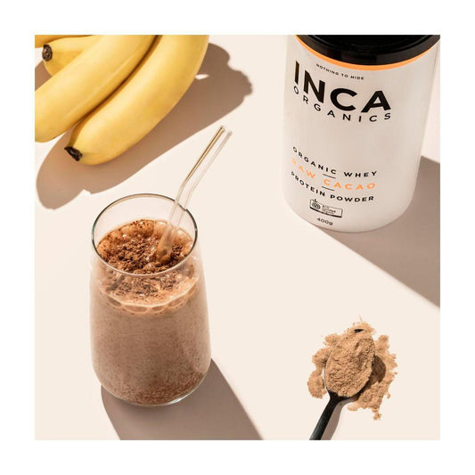 INCA Organics Organic Whey Raw Cacao Protein Powder - Chocolate - 400g