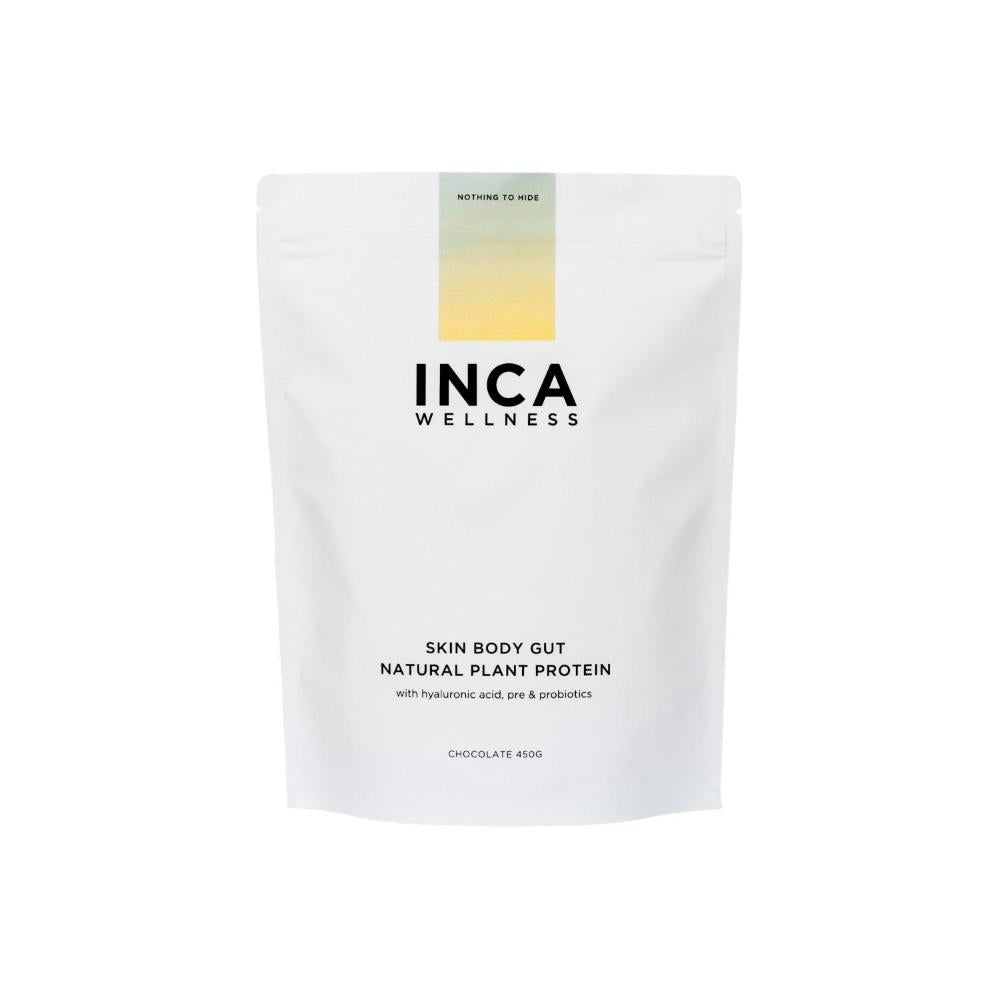 INCA Organics Skin Body Gut Natural Plant Protein - Chocolate - 450g