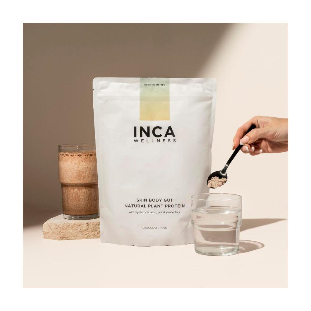 INCA Organics Skin Body Gut Natural Plant Protein - Chocolate - 450g