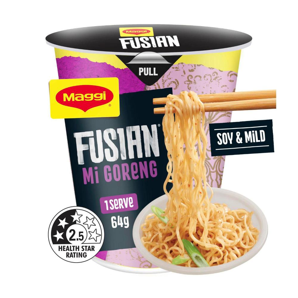 Maggi Fusian Mi Goreng Instant Cup Noodles Soy & Mild Spice - 64g