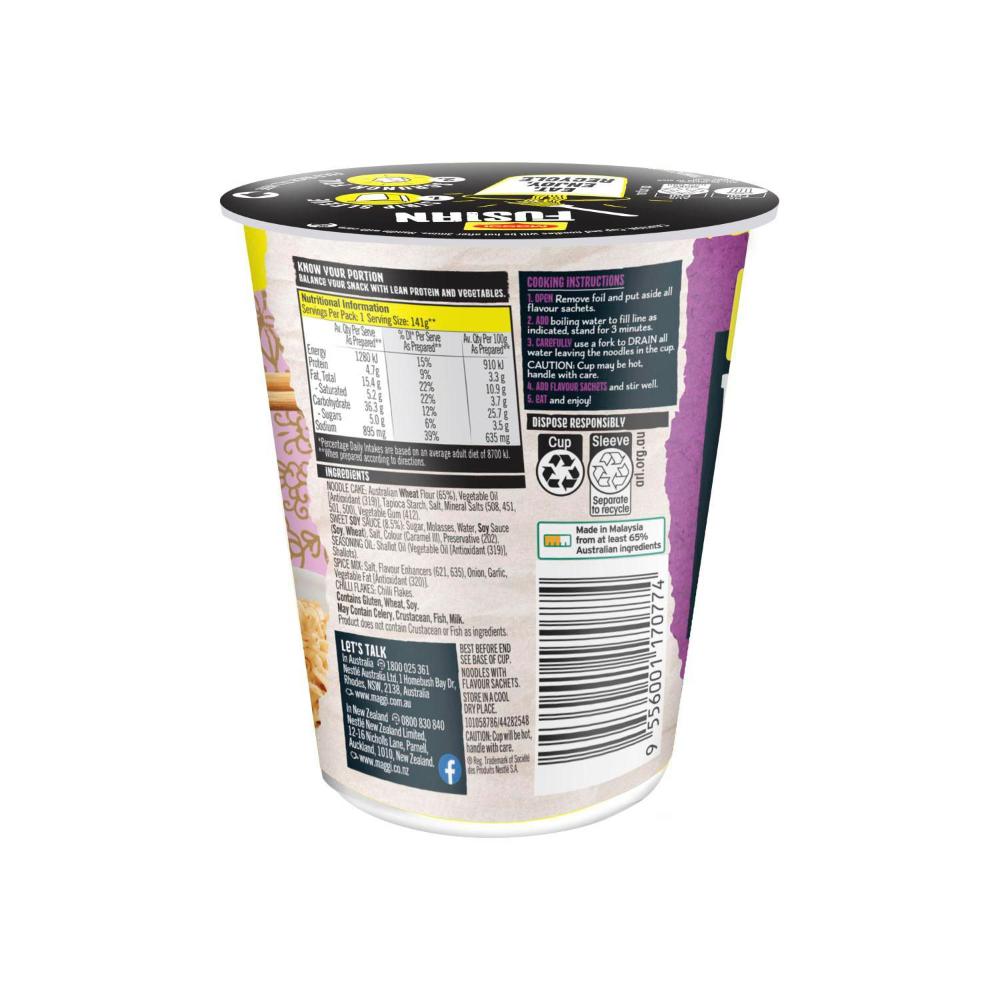 Maggi Fusian Mi Goreng Instant Cup Noodles Soy & Mild Spice - 64g