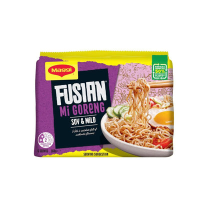 Maggi Fusian Mi Goreng Instant Noodles Soy & Mild Spice Flavour 5 Pack - 360g