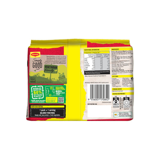 Maggi Fusian Mi Goreng Instant Noodles Hot & Spicy 5 Pack - 365g