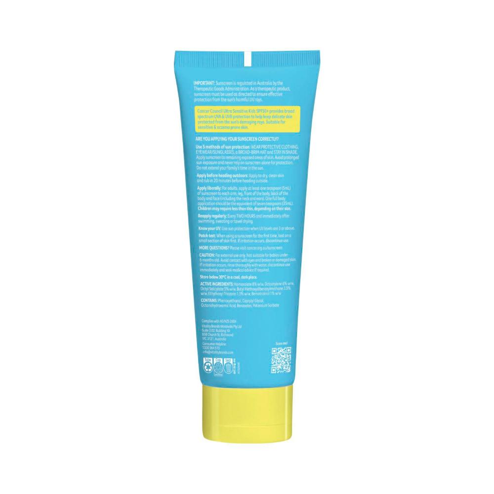 Cancer Council Ultra Sensitive Kids Sunscreen SPF 50+ - 150mL