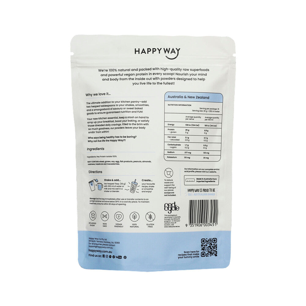 Happy Way Vegan Protein Powder Flavourless - 500g