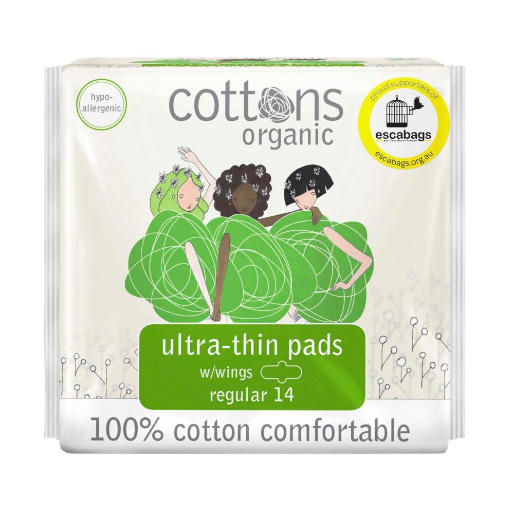 Cottons Organic Ultra Thin Pads Regular - 14 pack
