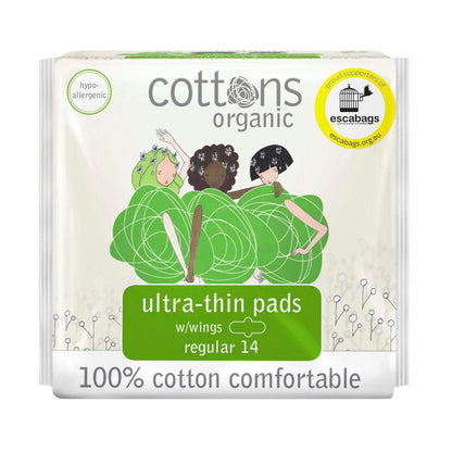 Cottons Organic Ultra Thin Pads Regular - 14 pack