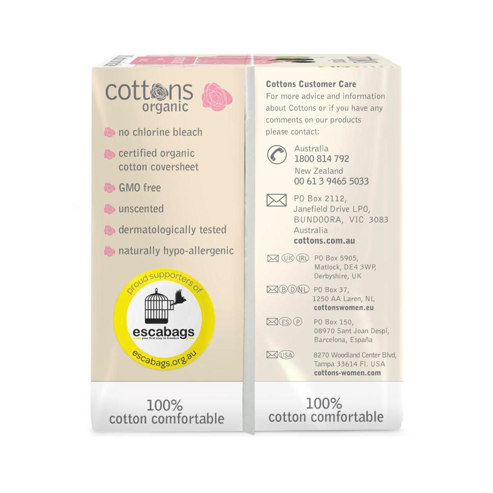 Cottons Organic Ultra Thin Super Pads - 12 pack