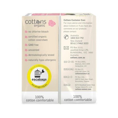 Cottons Organic Ultra Thin Super Pads - 12 pack