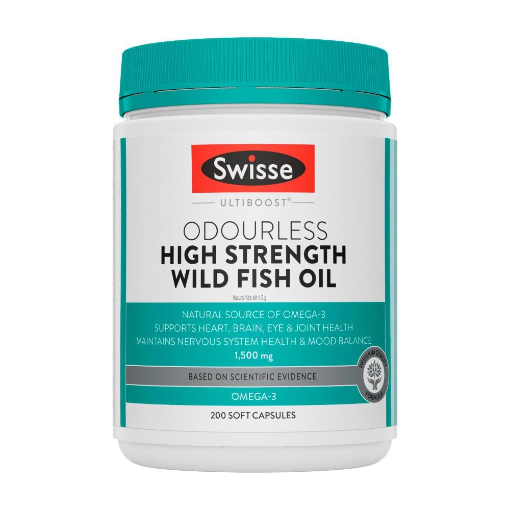 Swisse Ultiboost High Strength Odourless Fish Oil Capsules - 200 Pack