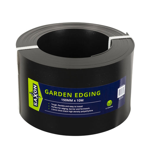 Saxon Black Garden Edging - 150mm x 10m