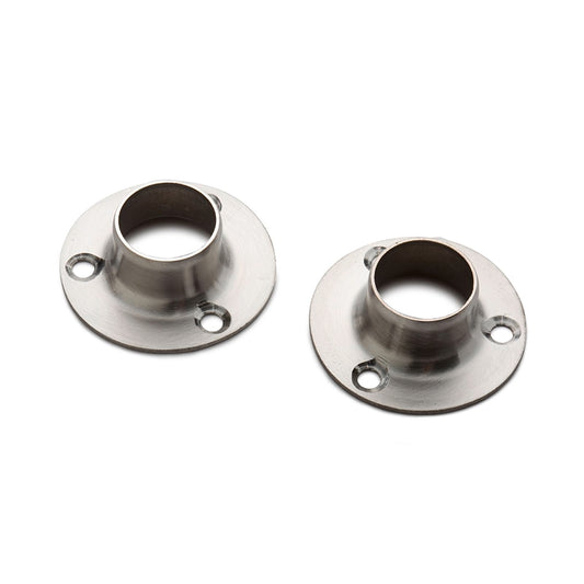 Sandleford Stainless Steel Round Flange Fitting Rod - 19mm - 2 Pack