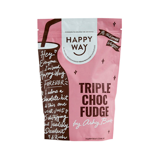 Happy Way Ashy Bines Vegan Protein Powder Triple Choc Fudge - 500g